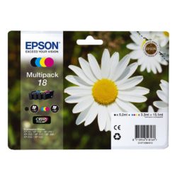 Epson Daisy 18 Claria Home Ink, Ink Cartridge, Black, Cyan, Magenta, Yellow Multipack, C13T18064010